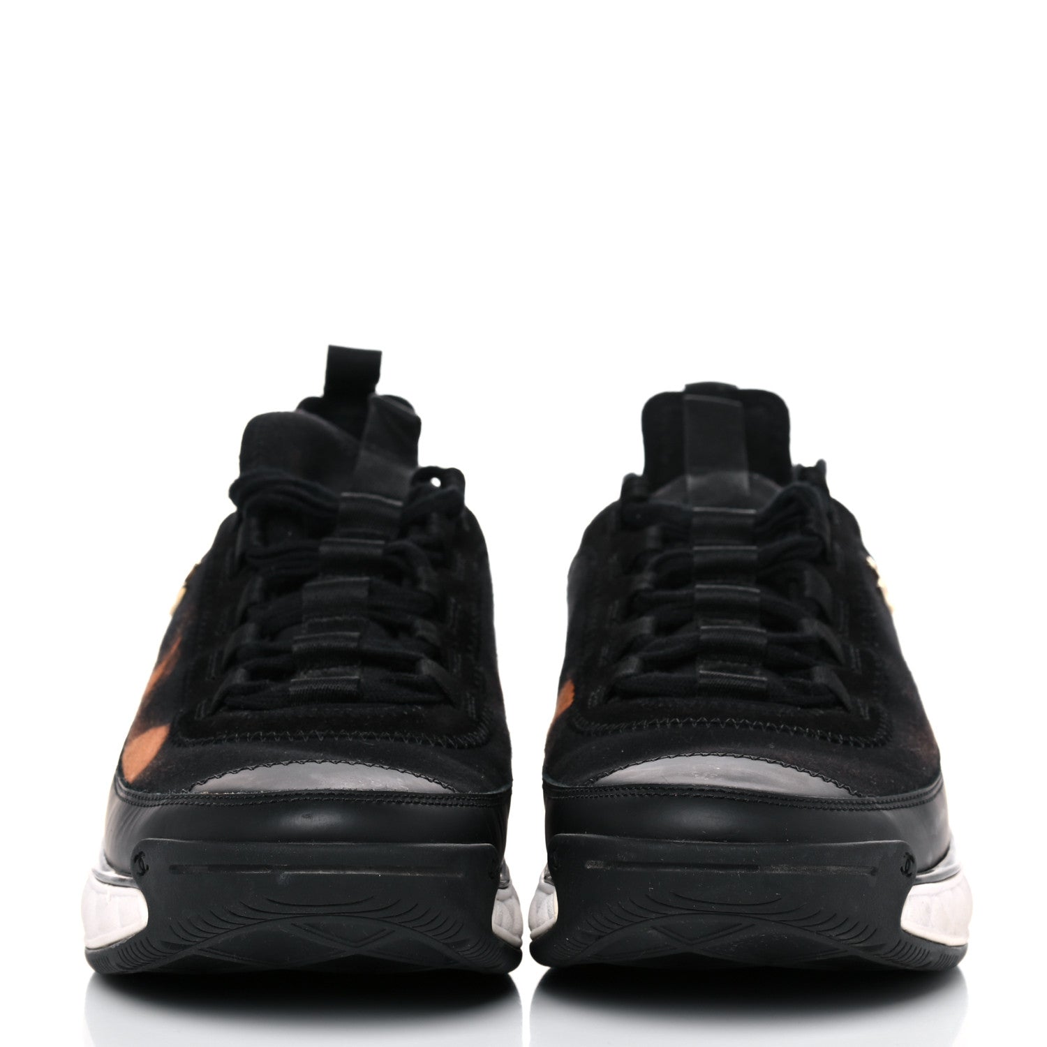 Chanel Velvet Calfskin Mixed Fibers CC Sneakers 39.5 Black 2 of 15