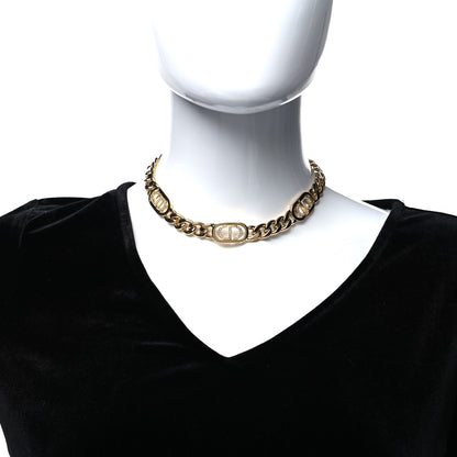 Christian Dior Metal Crystal 30 Montaigne Necklace Gold 2 of 5