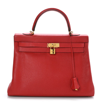 Hermes Taurillon Clemence Kelly Retourne 35 Rouge Casaque 1 of 10