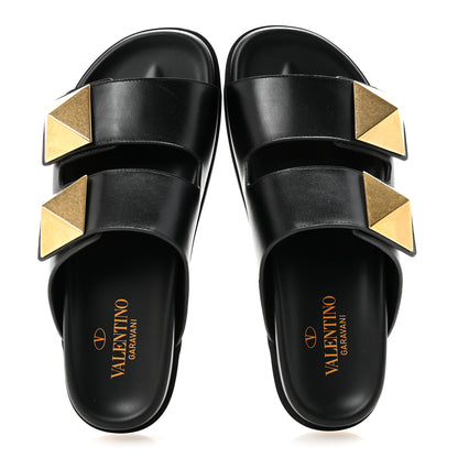 Valentino Garavani Nappa One Stud Slide Sandals 36.5 Black 2 of 10