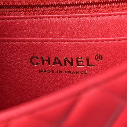 Chanel Lambskin Quilted Mini Rectangular Flap Dark Pink 6 of 9