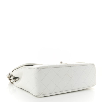 Chanel Caviar Quilted Jumbo Single Flap White 4 of 10