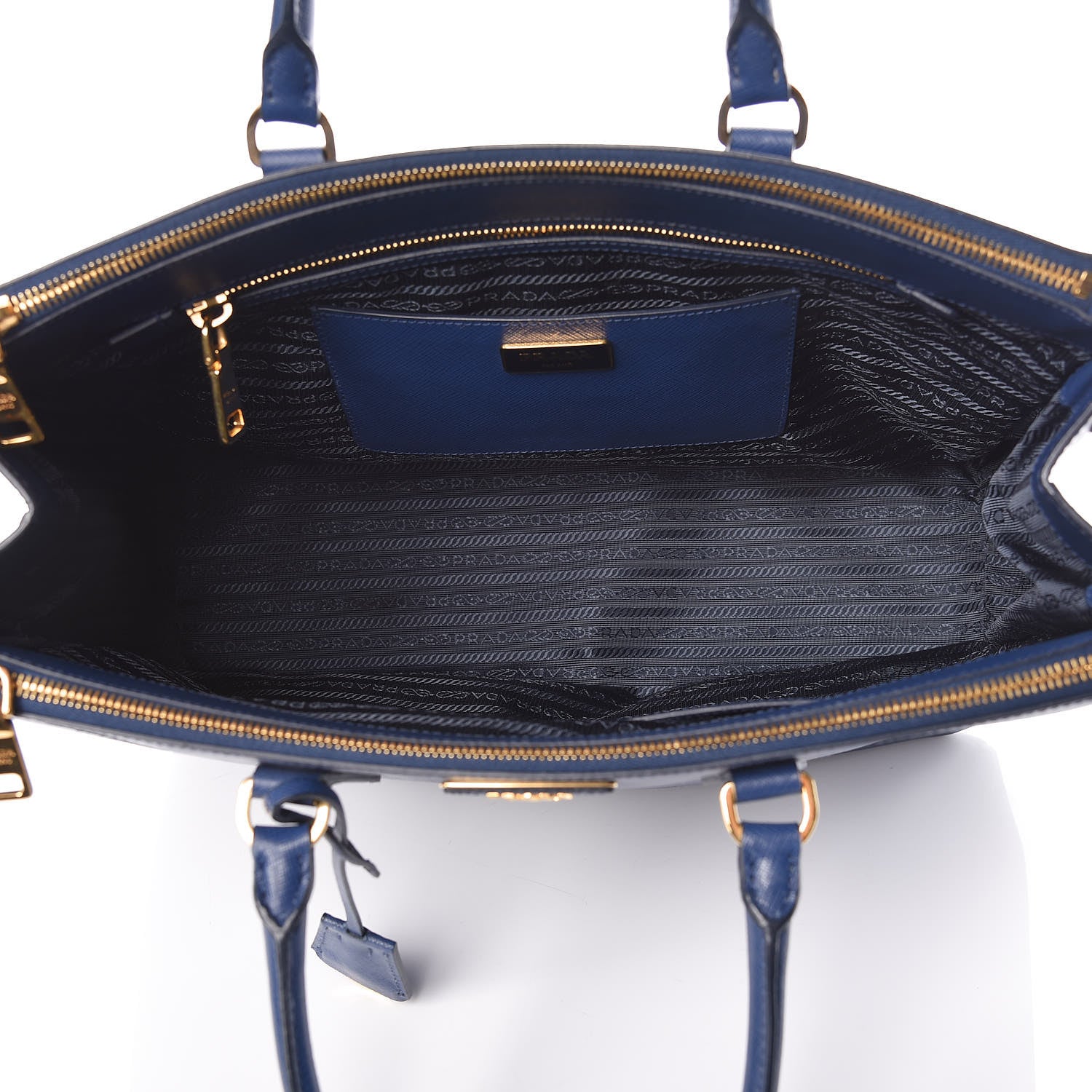 Prada Saffiano Large Galleria Double Zip Tote Bluette 5 of 9