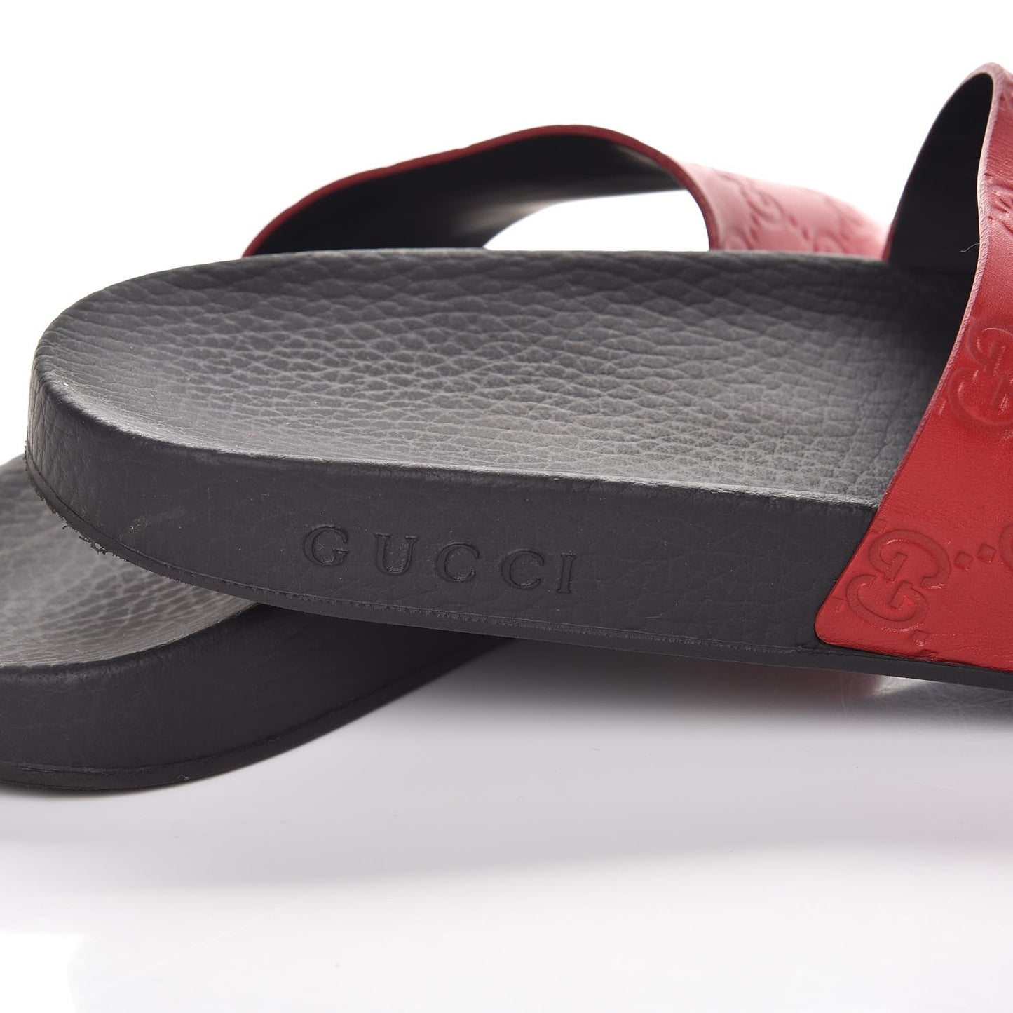 Guccissima Signature Womens Slide Sandals 39 Hibiscus Red