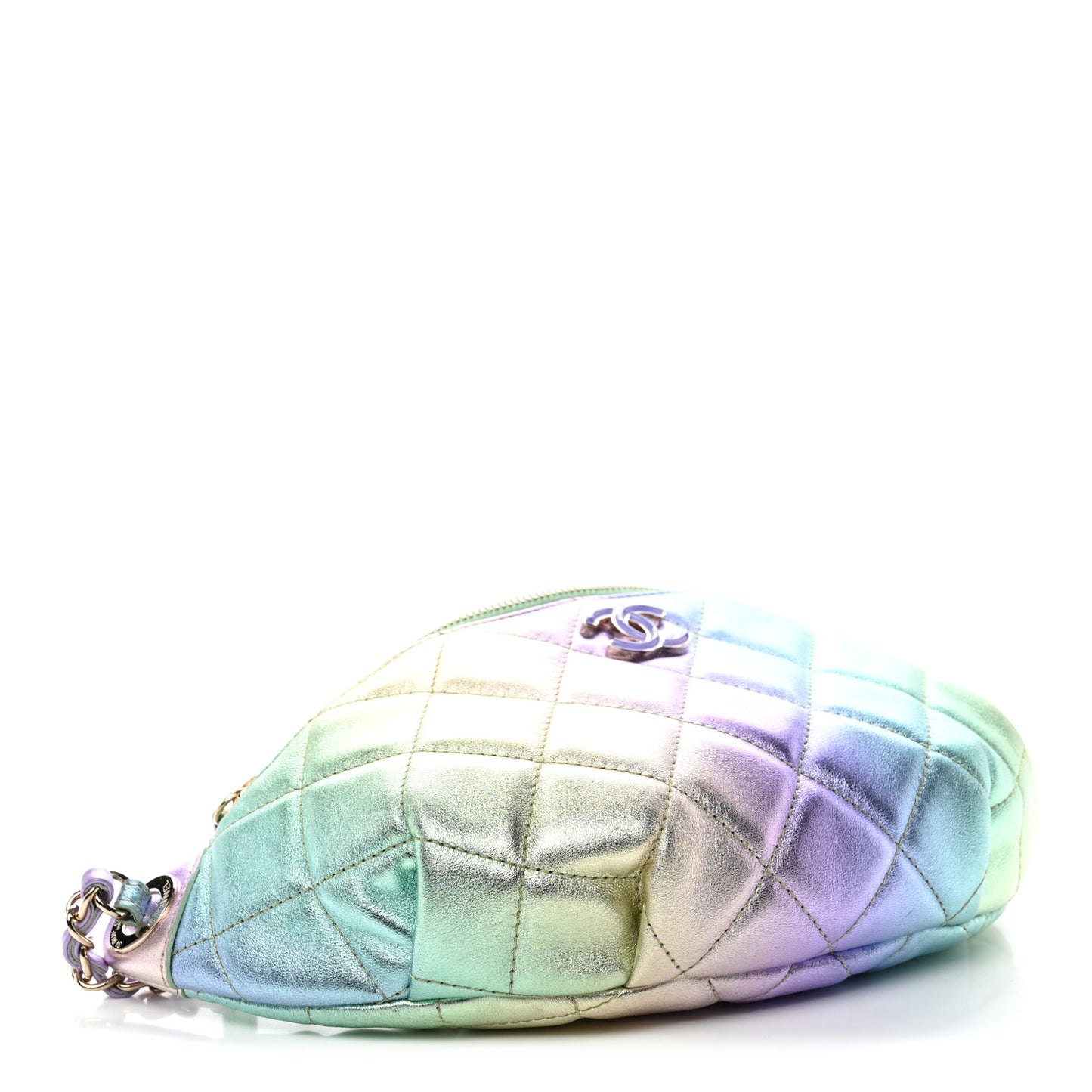 Gradient Metallic Lambskin Quilted Walking Mood Waist Bag Fanny Pack Pink Purple Green