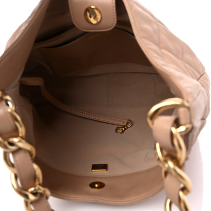 Chanel Lambskin Quilted Large CC Funky Town Hobo Beige 5 of 11