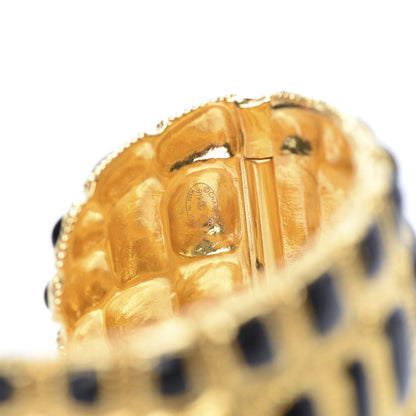 Chanel Resin Metal Along The Nile CC Cuff Black Gold 4 of 6