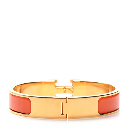 Hermes Enamel Narrow Clic Clac H Bracelet PM Orange 3 of 4