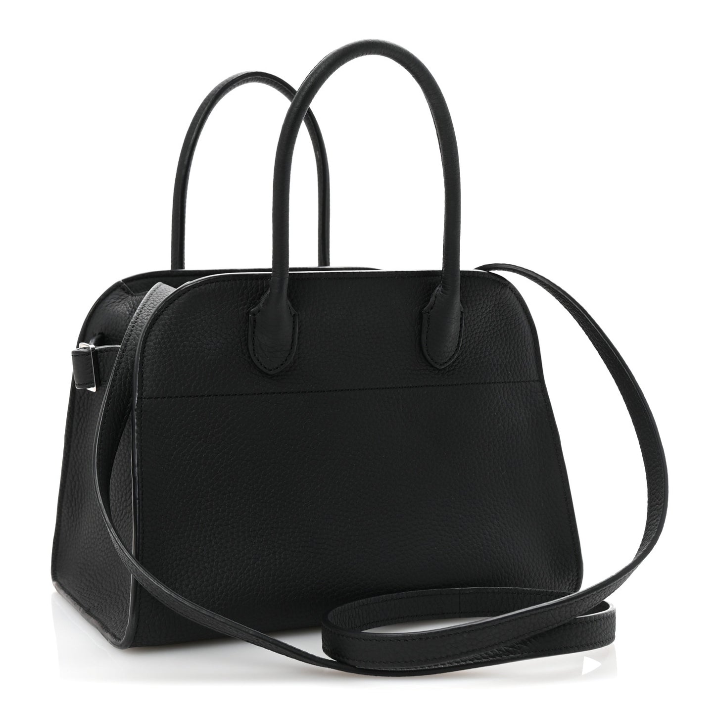 Matte Grained Calfskin Soft Margaux 10 Bag Black