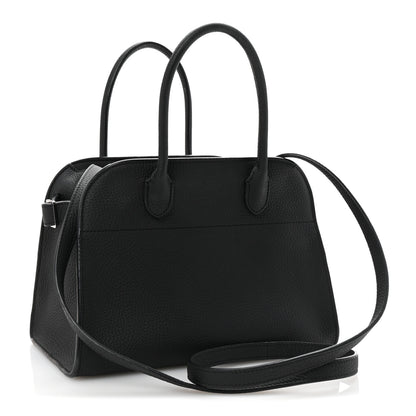 The Row Matte Grained Calfskin Soft Margaux 10 Bag Black 3 of 9