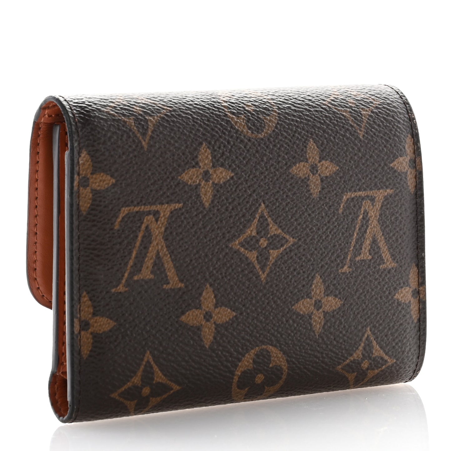 Monogram Flower Lock Compact Wallet Caramel