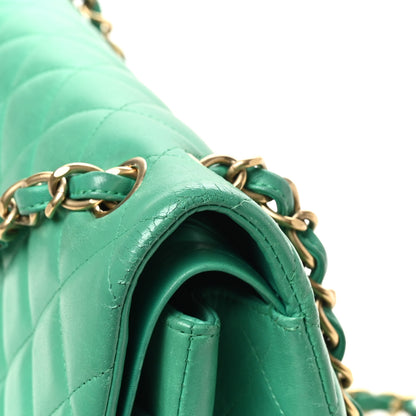 Chanel Lambskin Quilted Jumbo Double Flap Green 11 of 11