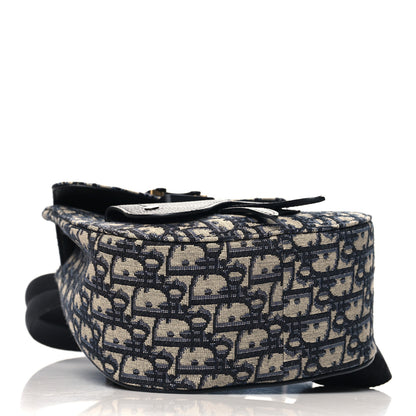 Christian Dior Grained Calfskin Oblique Mini Gallop Sling Bag Blue Black 4 of 10