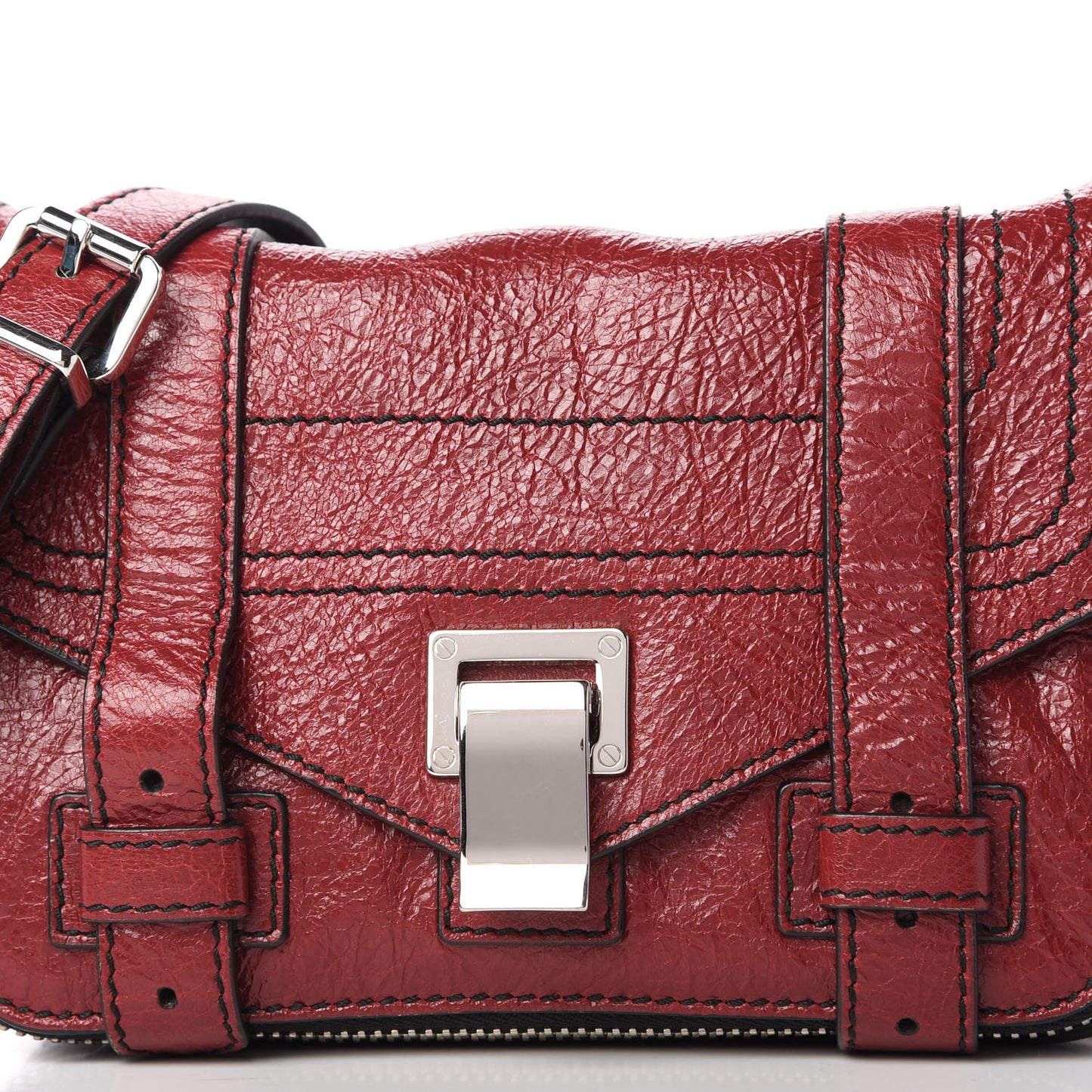Crinkled Calfskin PS1 Mini Zip Crossbody Brick