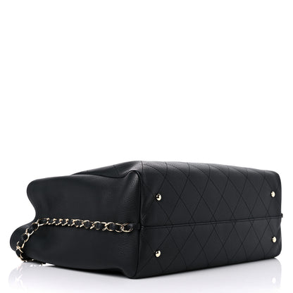 Chanel Bullskin Stitched Large Shopping Bag Black 4 of 13