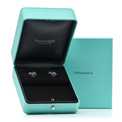 Tiffany Platinum Diamond Aquamarine Paper Flowers Earrings 5 of 5