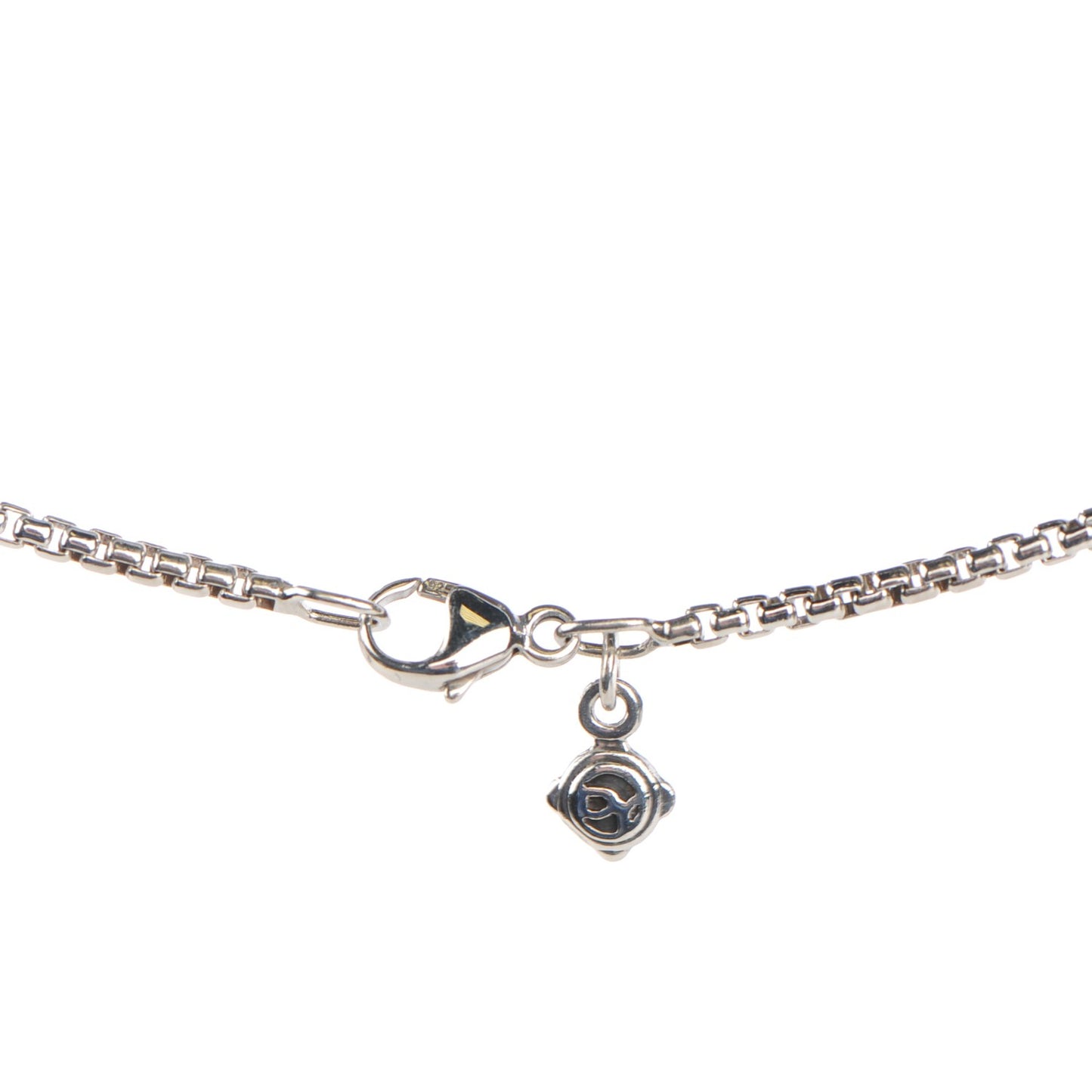 Sterling Silver Pave Diamond Blue Topaz 12mm Noblesse Pendant Necklace