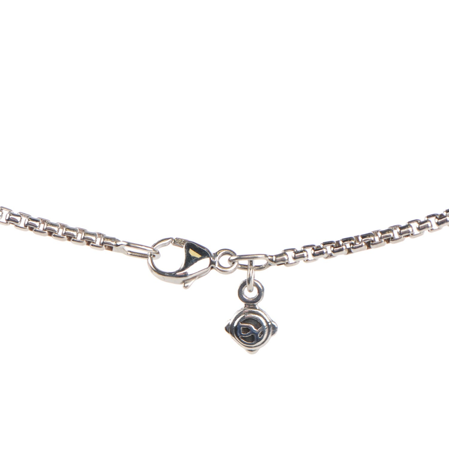 David Yurman Sterling Silver Pave Diamond Blue Topaz 12mm Noblesse Pendant Necklace 3 of 5