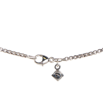 David Yurman Sterling Silver Pave Diamond Blue Topaz 12mm Noblesse Pendant Necklace 3 of 5