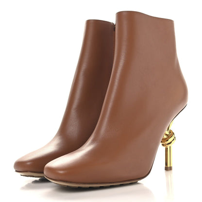 Bottega Veneta Calfskin Knot Ankle Boots 40 Wood 4 of 9