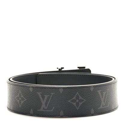Louis Vuitton Monogram Eclipse Taigarama 40mm LV Initiales Reversible Belt 85 34 Black 2 of 5