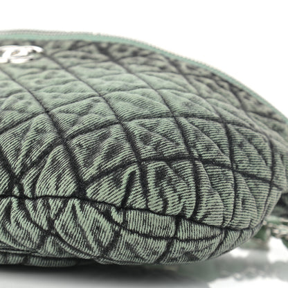 Chanel Denim Quilted Denimpression Waist Bag Green Black 10 of 11