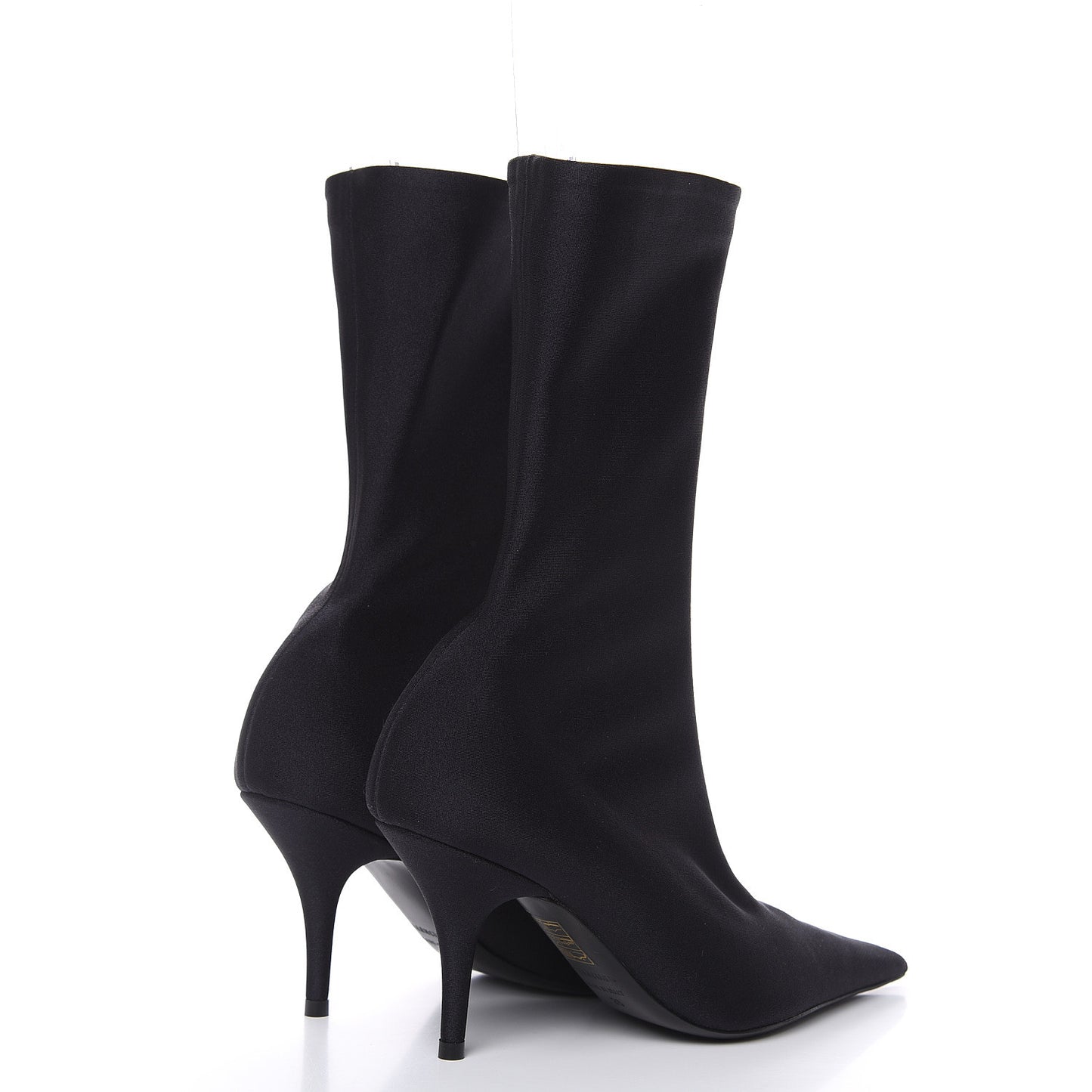 Jersey Crepe Extreme Pointed Toe Knife Booties 35 Black