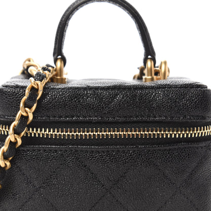 Chanel Caviar Quilted Mini Top Handle Vanity With Chain Black 10 of 10