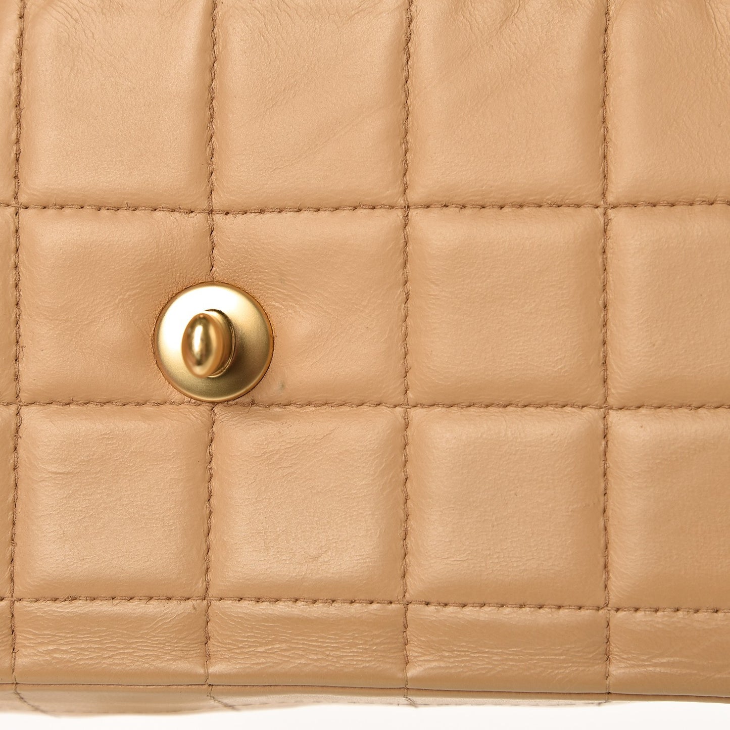 Lambskin East West Chocolate Bar Flap Beige