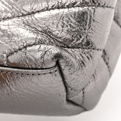 Saint Laurent Metallic Calfskin Y Quilted Monogram Small Loulou Chain Satchel Acciaio 12 of 13