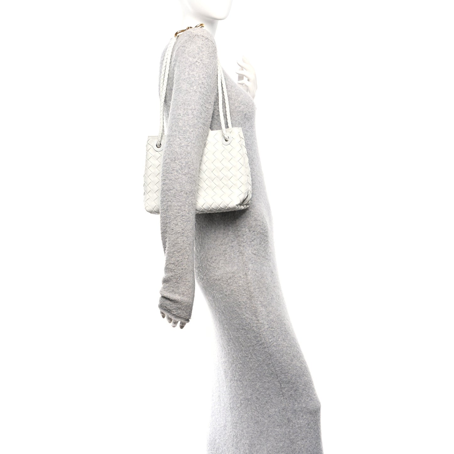 Nappa Intrecciato Small Andiamo Shoulder Bag Hoarfrost