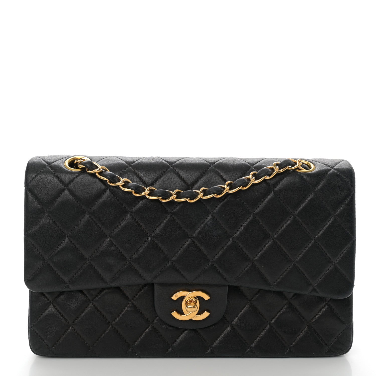 Chanel Lambskin Quilted Medium Double Flap Black 1 of 10
