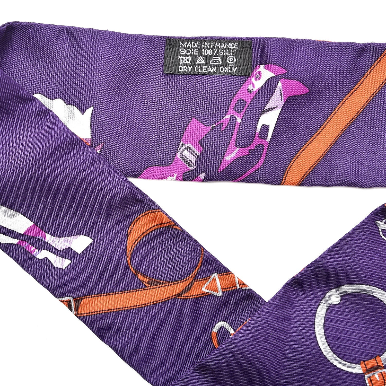 Hermes Silk Tout en Carre Twilly Violet Parme Potiron 3 of 5