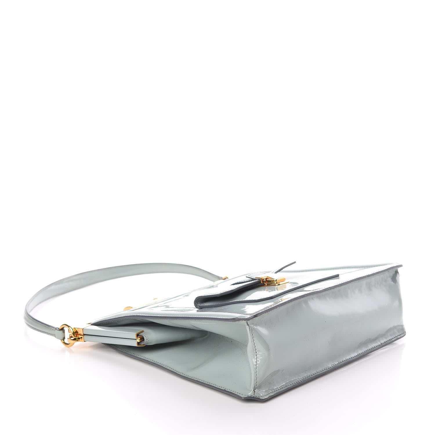 Miu Miu Patent Top Handle Bag Blue 4 of 9