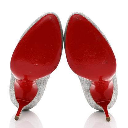Christian Louboutin Glitter Elisa 100 Pumps 38 Silver 5 of 8