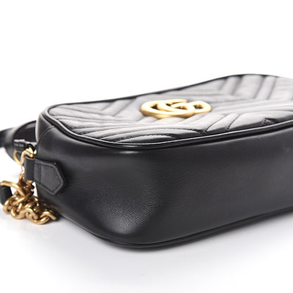 Gucci Calfskin Matelasse Small GG Marmont Chain Shoulder Bag Black 7 of 8
