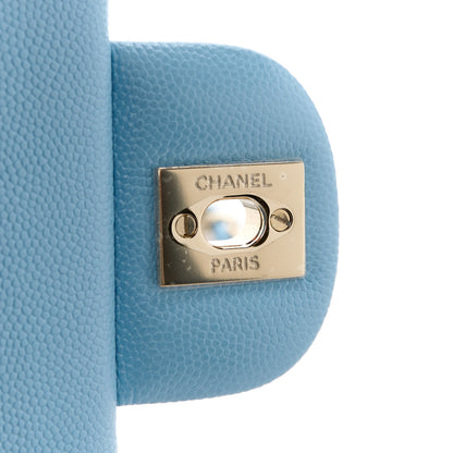 Chanel Caviar Quilted Small Double Flap Light Blue 7 of 12