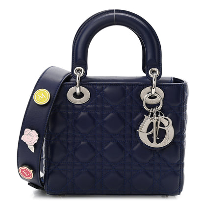 Christian Dior Lambskin Cannage Small Lucky Badges My Lady Dior Navy 1 of 10
