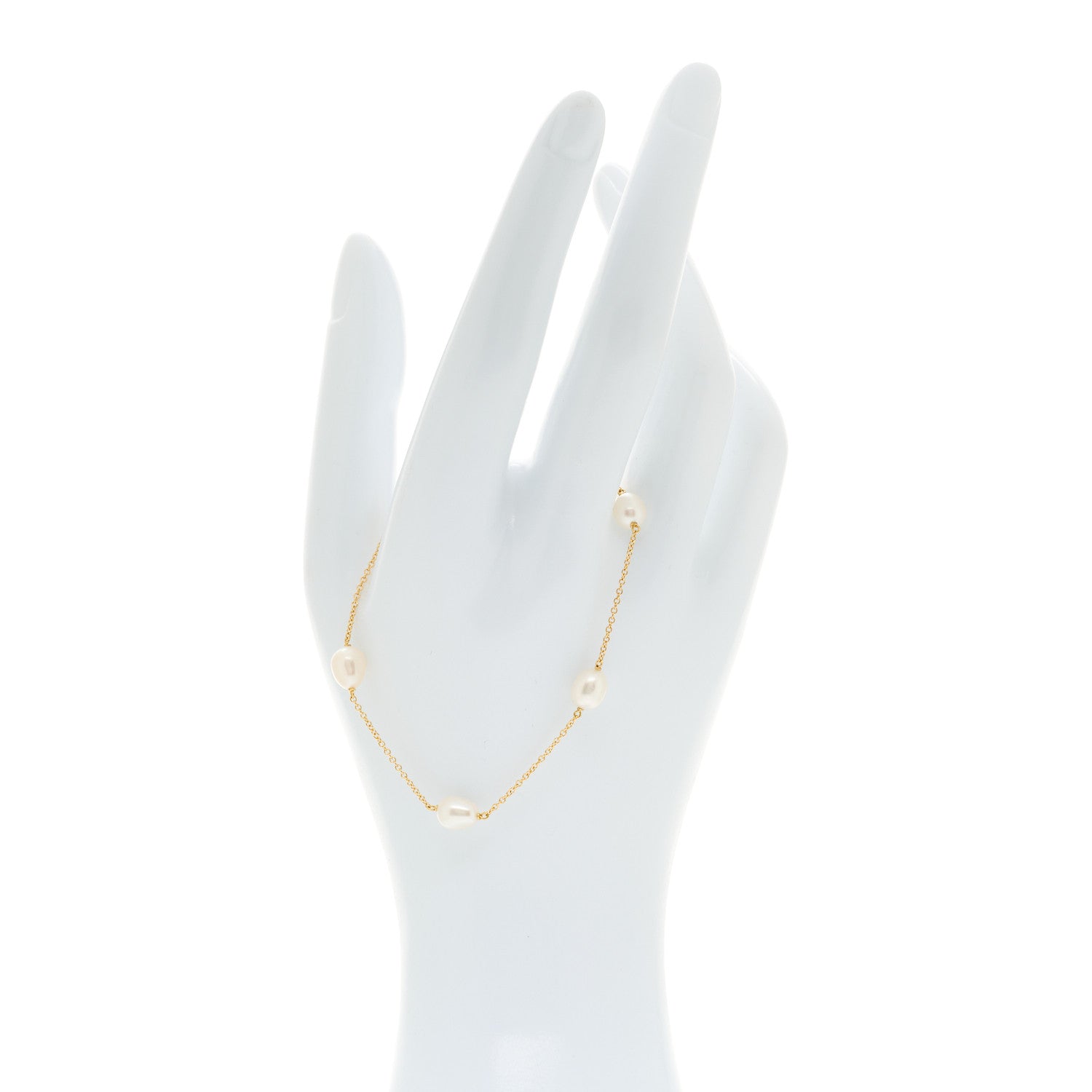 Tiffany 18K Yellow Gold Cultured Pearl 5.5-6mm Elsa Peretti Pearls By The Yard Bracelet 2 of 5