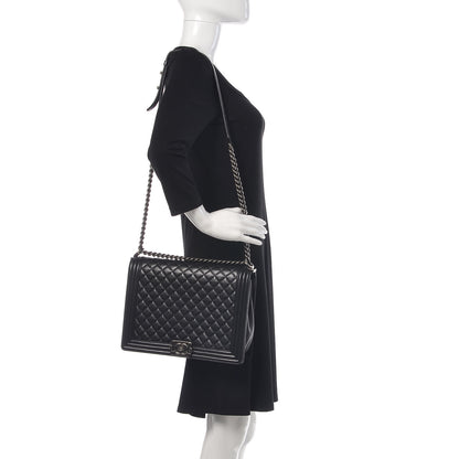 Chanel Lambskin Quilted Large Boy Flap Black 2 of 15