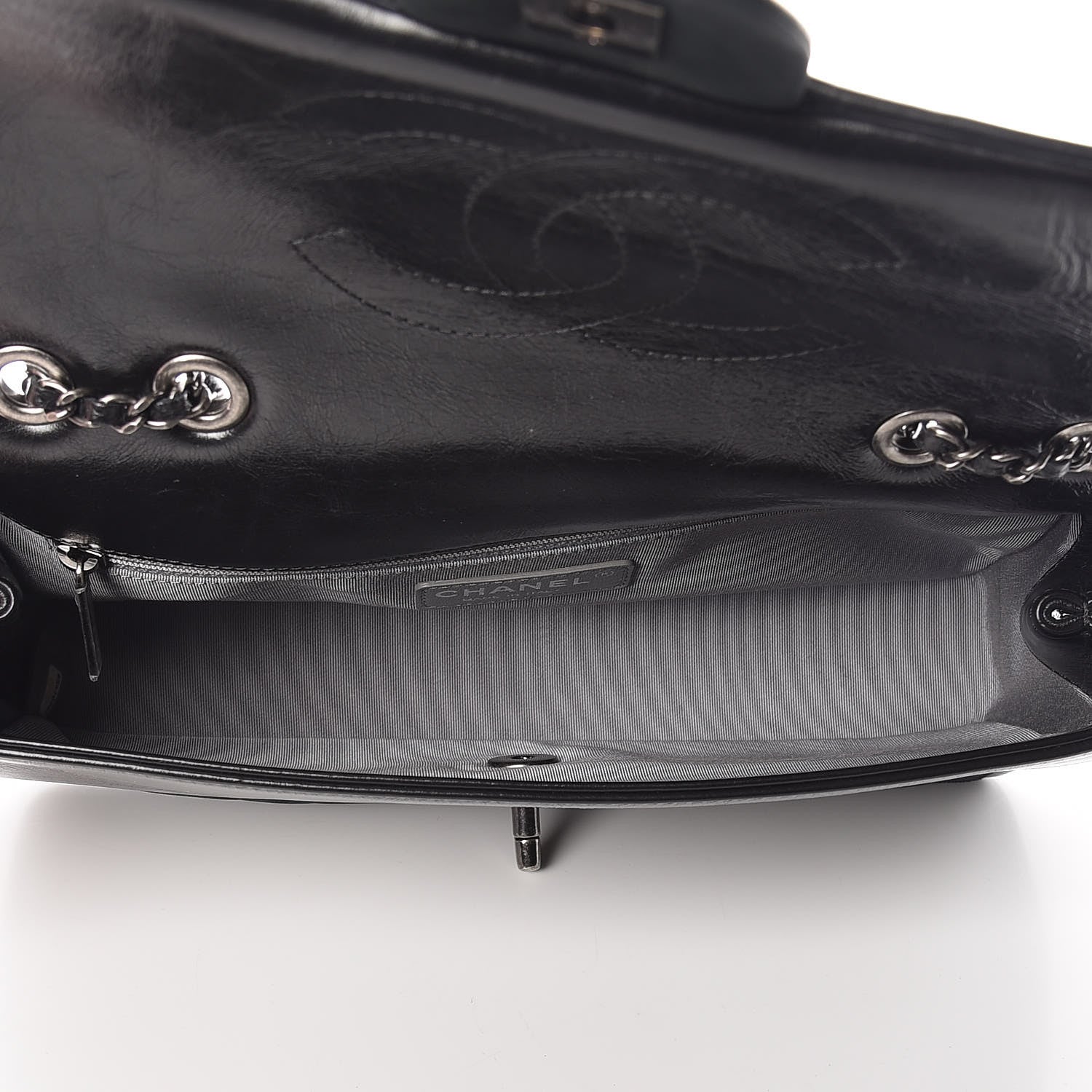 Chanel Iridescent Calfskin Flap Black 7 of 13