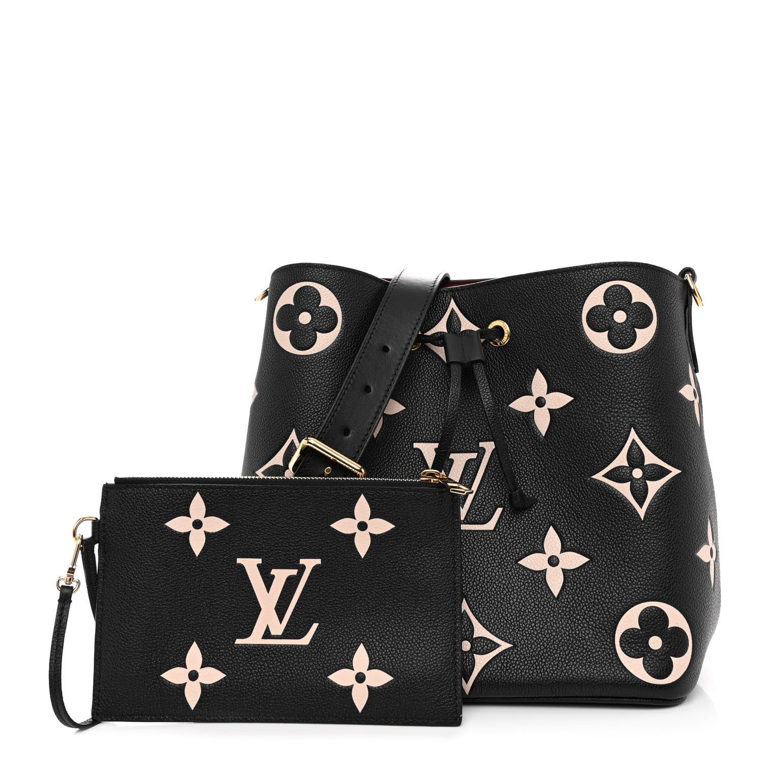 Louis Vuitton Empreinte Monogram Giant Neonoe MM Black Beige 1 of 10