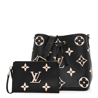 Louis Vuitton Empreinte Monogram Giant Neonoe MM Black Beige 1 of 10