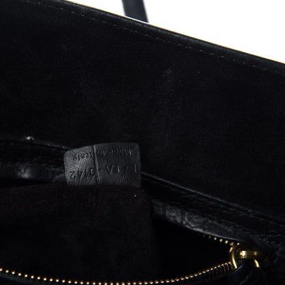 Celine Crocodile Embossed Calfskin Medium Phantom Luggage Black 14 of 15