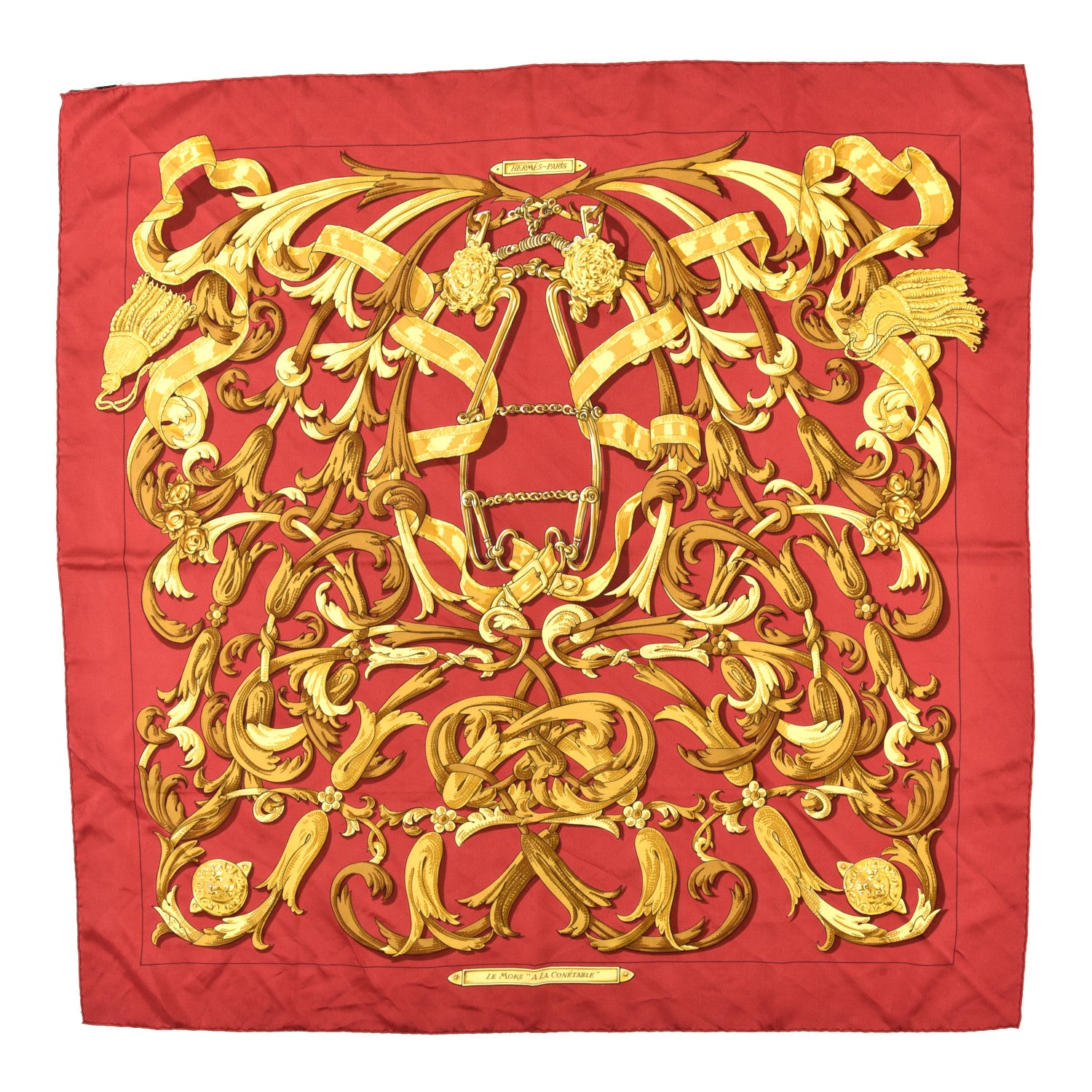 Hermes Silk Le Mors A La Conetable Scarf 90 1 of 5
