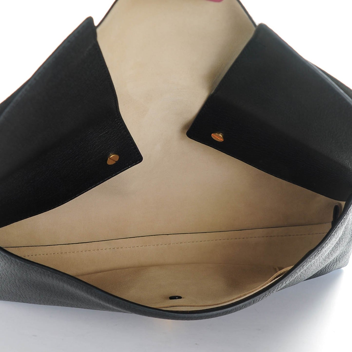 Grained Calfskin Drew Folded Clutch Black