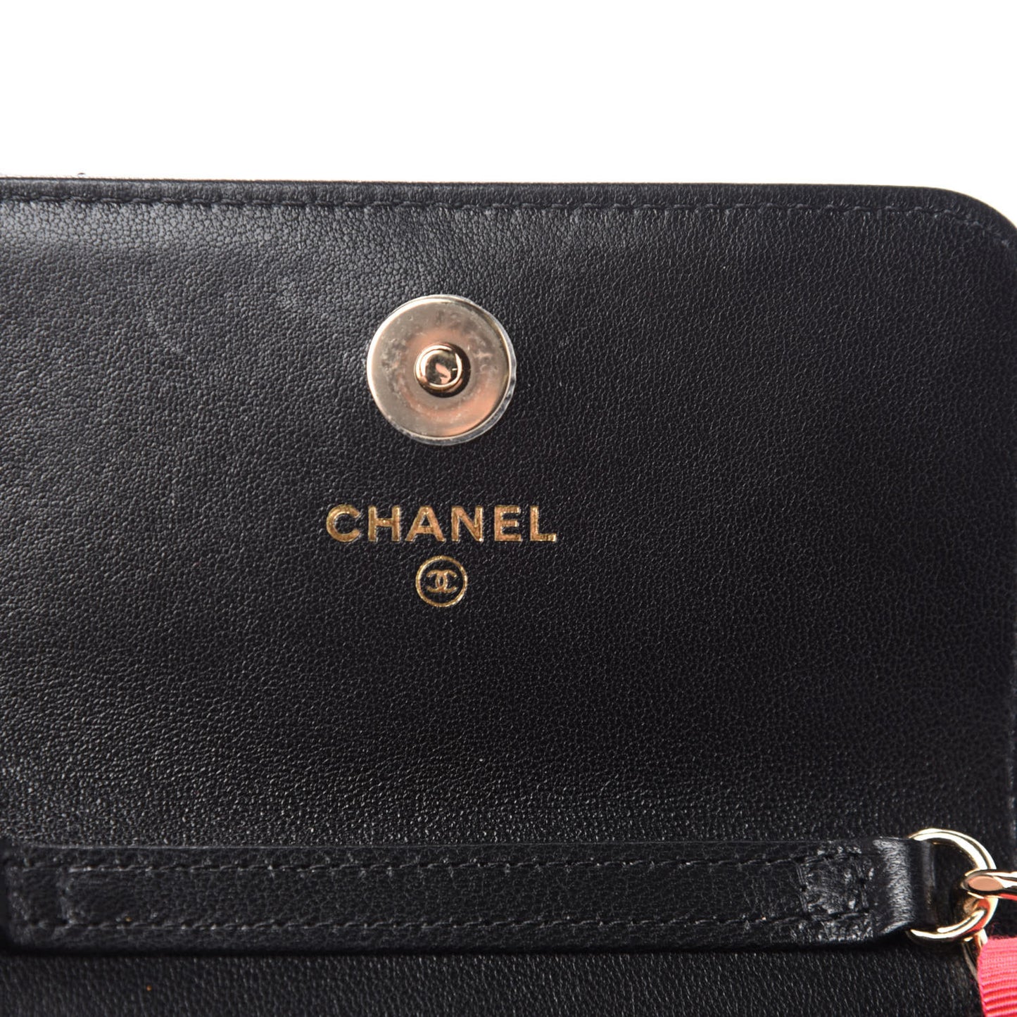 Shiny Lambskin Ribbon Quilted Flap Belt Bag Black