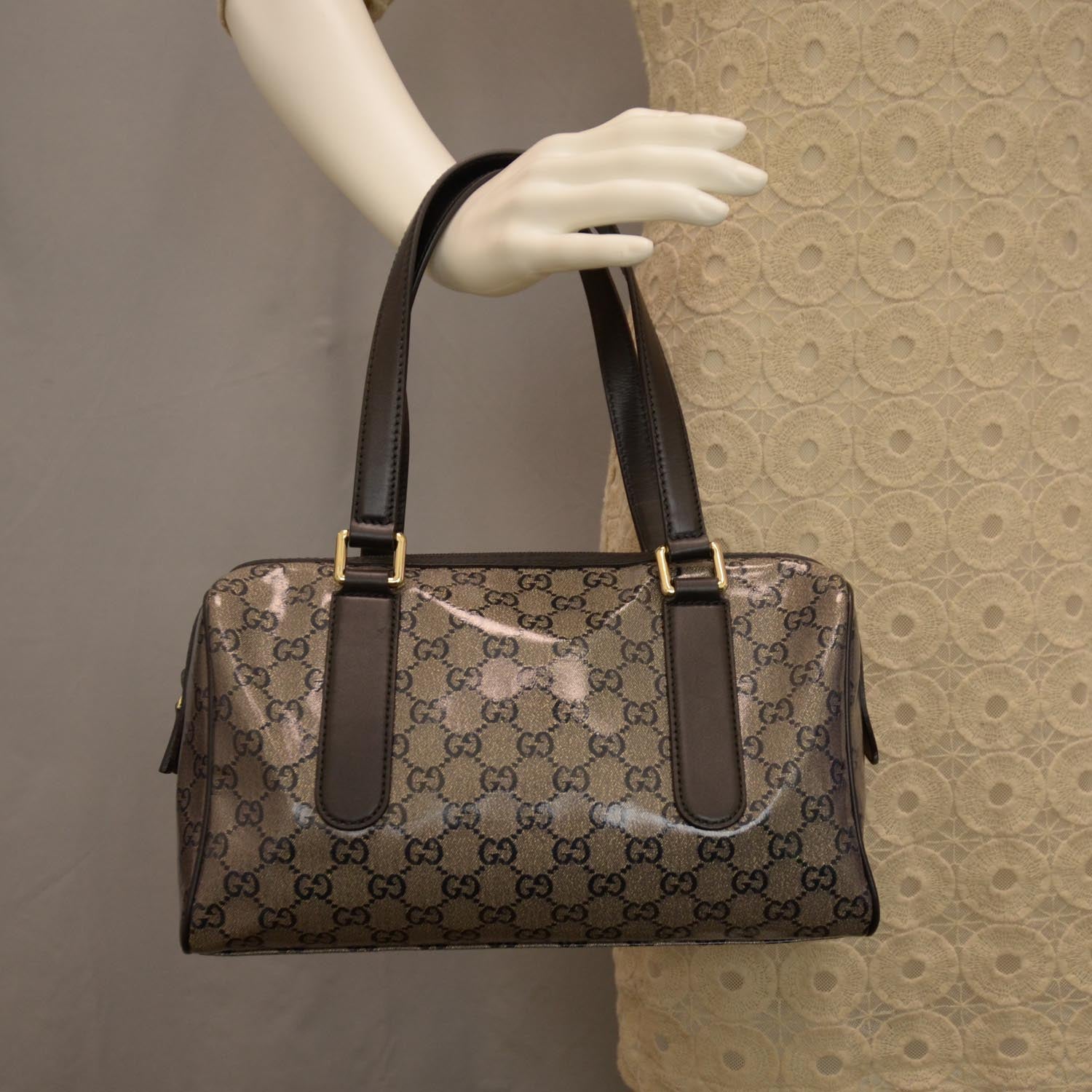 Gucci Crystal Monogram Boston Navy 2 of 8