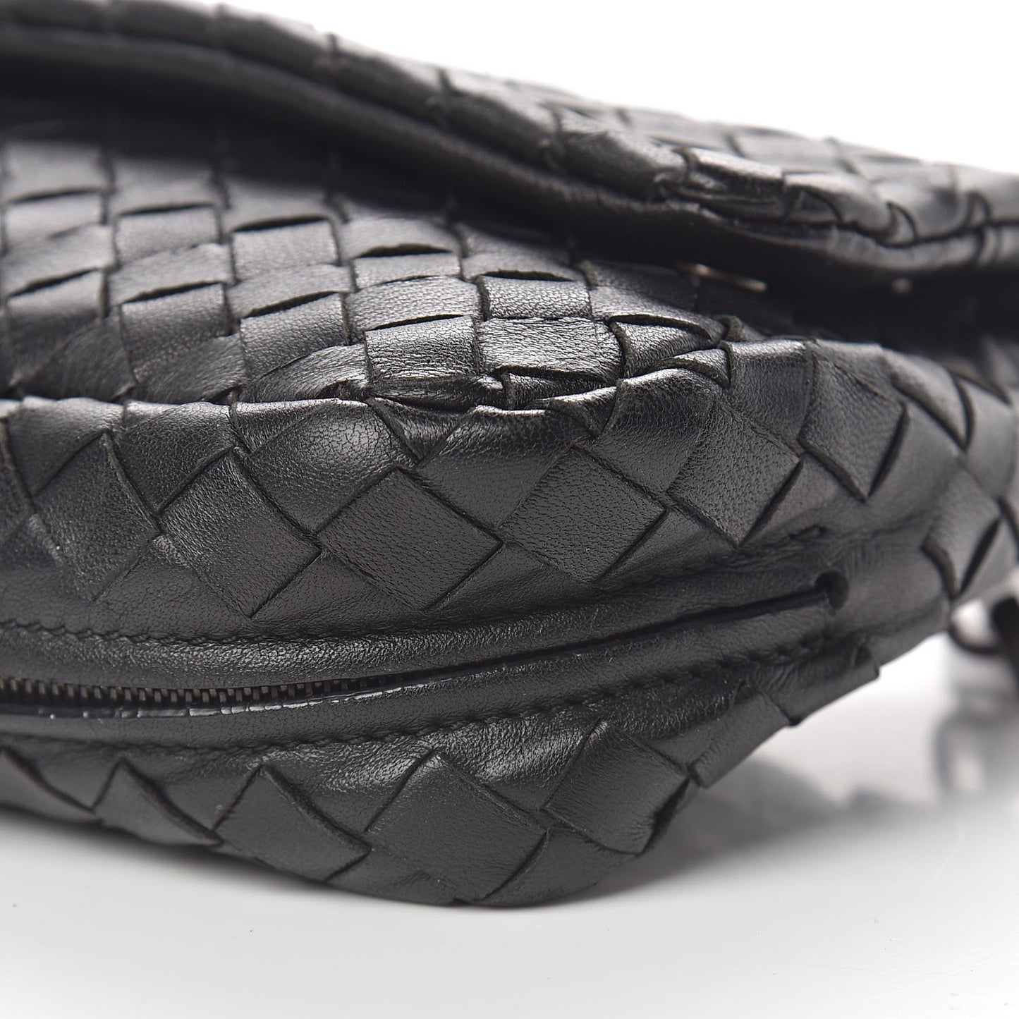 Nappa Intrecciato Small Chain Crossbody Black