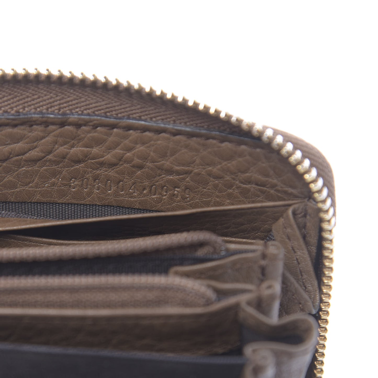 Pebbled Calfskin Soho Zip Around Wallet Brown